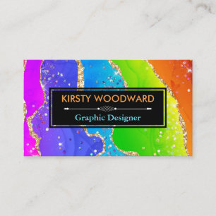 Tarjeta De Visita Agante Purpurina de tinta de alcohol y imitación d