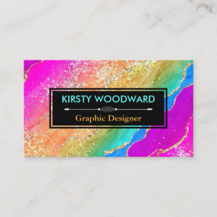 Tarjeta De Visita Agante Purpurina de tinta de alcohol y imitación d