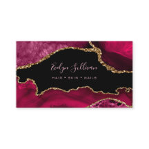 Agante rojo magenta sobre negro