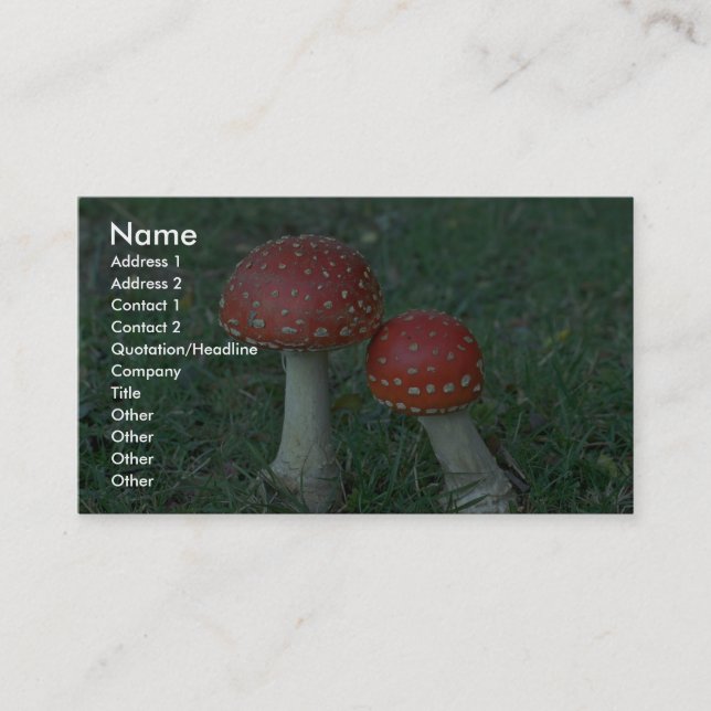 Tarjeta De Visita Agáricos de mosca (muscaria de la amanita) (Anverso)