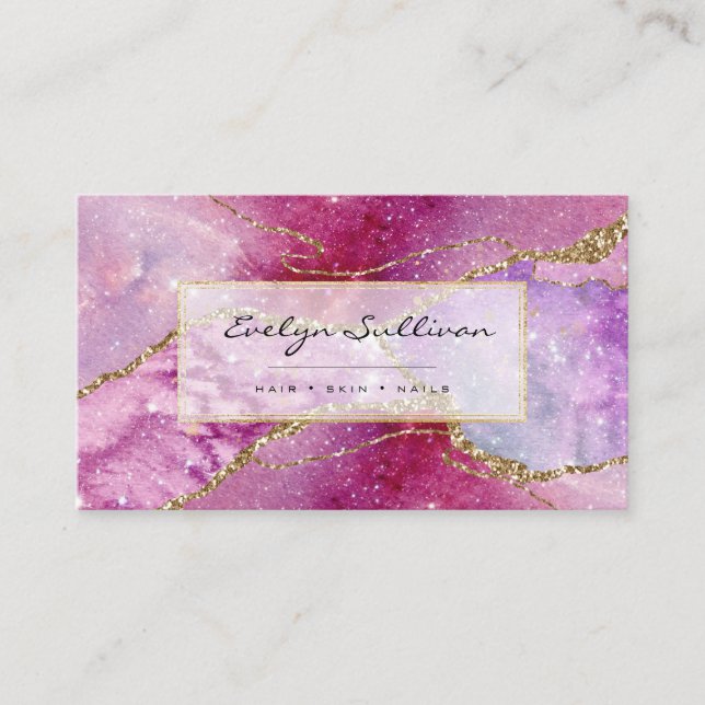 Tarjeta De Visita agata acuarela elegante (Anverso)