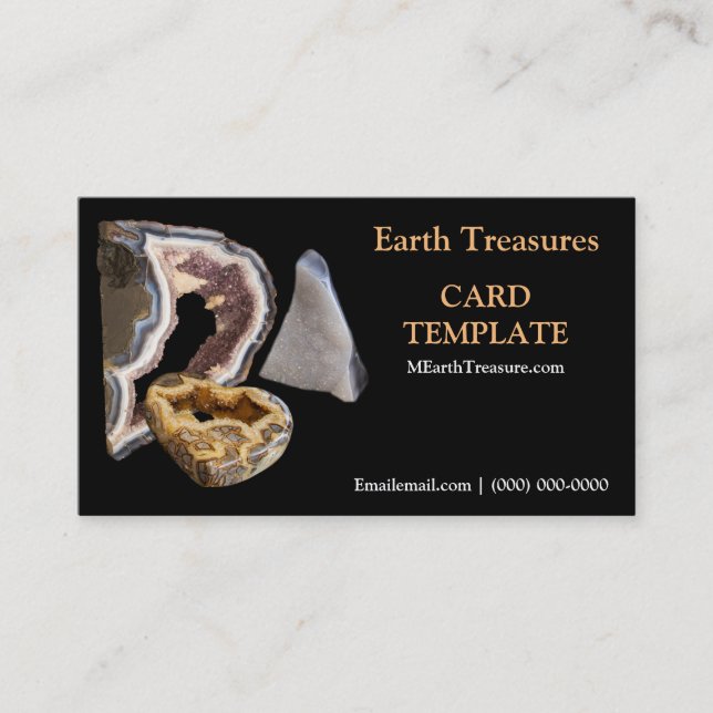 Tarjeta De Visita Ágatas del mineral de los cristales de roca de (Anverso)