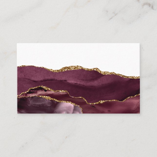 Tarjeta De Visita Agate de mármol rojo Purpurina dorado elegante Gla (Anverso)