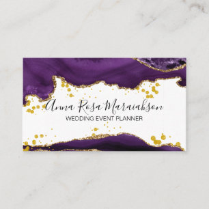 Tarjeta De Visita *~* Agate elegante moderno Purpurina de oro morado