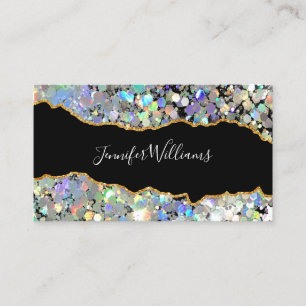 Tarjeta De Visita Agate Holographic Purpurina maquillaje Artista Cód