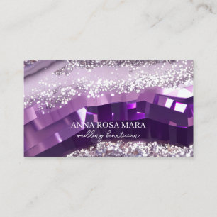 Tarjeta De Visita *~* Agate Lavender Purpurina de oro morado AP66 QR