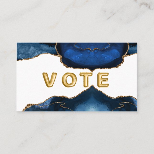 Tarjeta De Visita Agate Sapphire with Gold Veins Vote (Anverso)