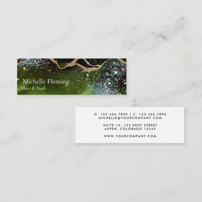 Tarjeta de visita Agate Square (Anverso / Reverso)