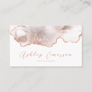 Tarjeta De Visita Agate White, Purpurina de oro Rosa