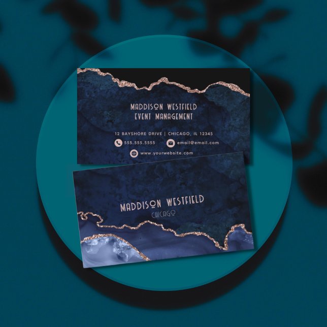 Tarjeta De Visita Agato de oro Rosa de la Marina de moda (Subido por el creador)