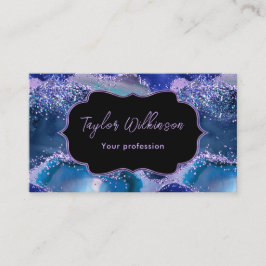 Tarjeta De Visita Agato oceánico azul y morado oscuro