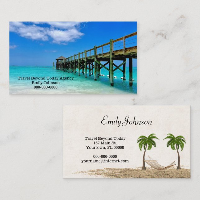 Tarjeta De Visita Agencia Bahama Pier de Viajes (Anverso / Reverso)