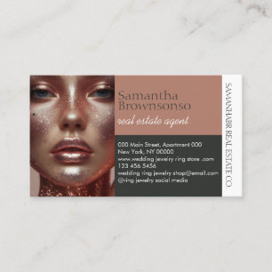 Tarjeta De Visita Agencia de Belleza de Fotos Personalizadas Earth T