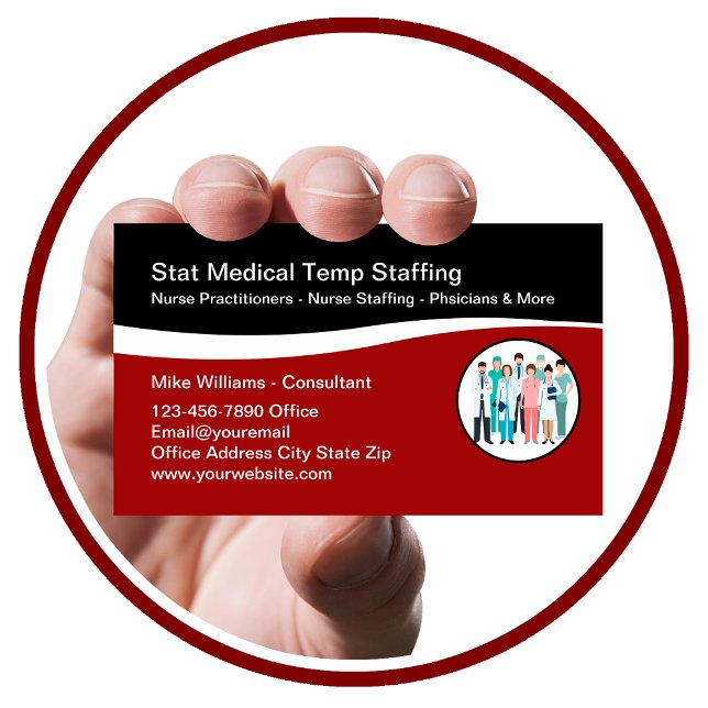 Tarjeta De Visita Agencia de dotación de personal médico Moderna (Subido por el creador)