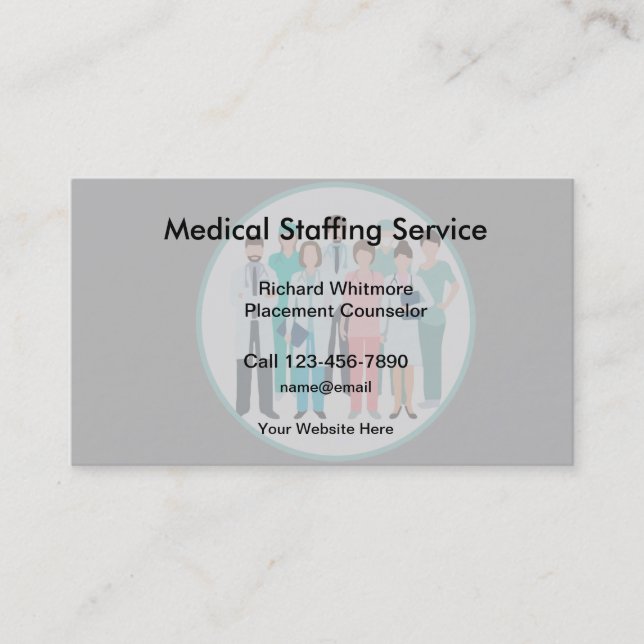 Tarjeta De Visita Agencia de Empleo de Personal Médico (Anverso)
