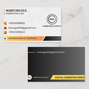 Tarjeta De Visita Agencia de Marketing Digital Moderna Profesional N