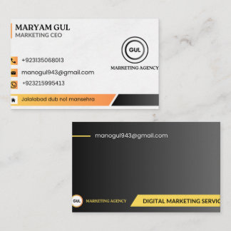 Tarjeta De Visita Agencia de Marketing Digital Moderna Profesional N