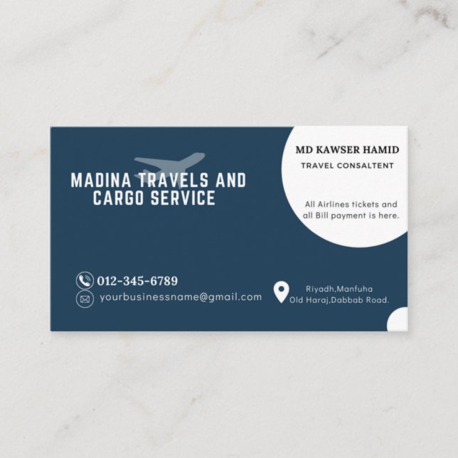 Tarjeta De Visita Agencia de viajes (Anverso)