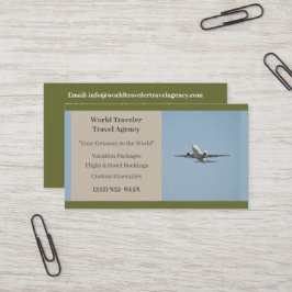 Tarjeta De Visita Agencia de Viajes Aéreos del Agente del Avión Blan