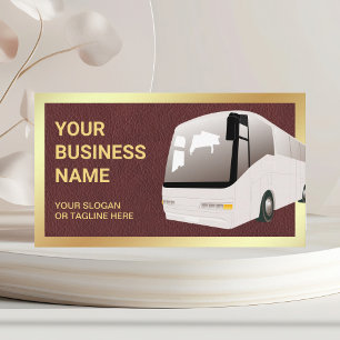 Tarjeta De Visita Agencia de viajes en autobús turístico de cuero ma