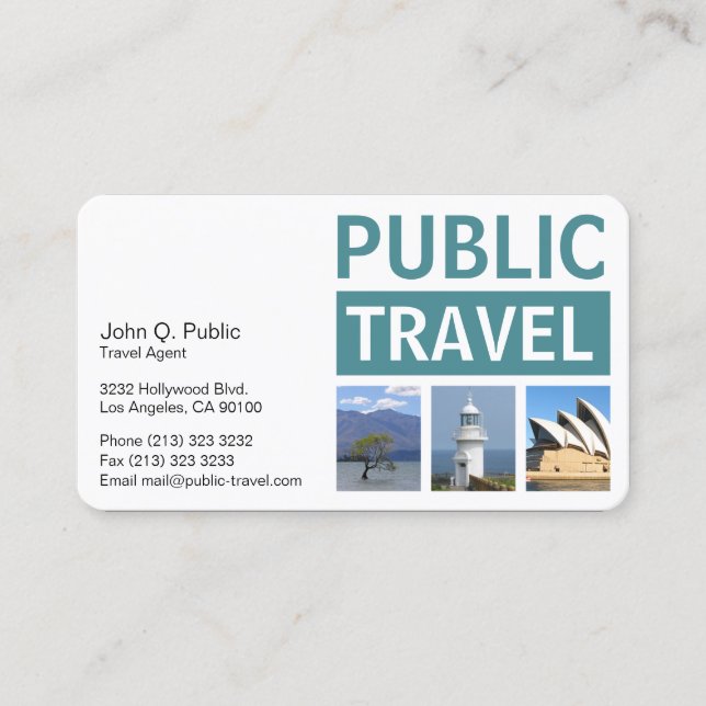 Tarjeta De Visita Agencia de viajes fotográficos (Anverso)