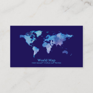 Tarjeta De Visita Agencia de Viajes Mapa Mundial Oficina de Alquiler
