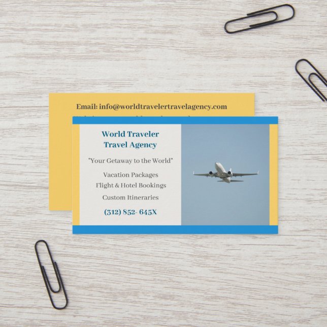 Tarjeta De Visita Agencia de viajes para aviones de agentes de avion (Anverso/Reverso In Situ)
