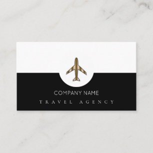 Tarjeta De Visita Agencia simple de viajes blancos + avión