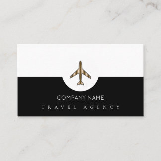 Tarjeta De Visita Agencia simple de viajes blancos + avión