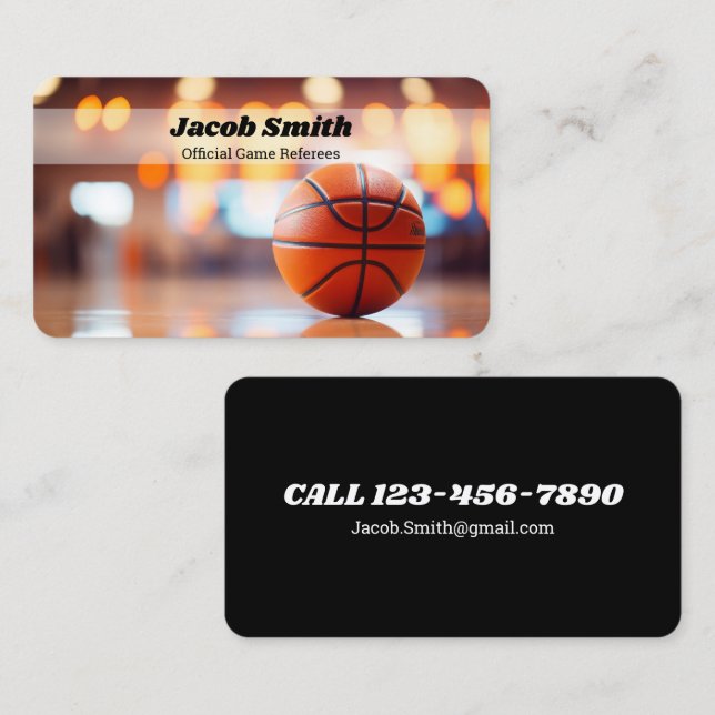 Tarjeta De Visita Agente de Árbitro de Baloncesto (Anverso / Reverso)
