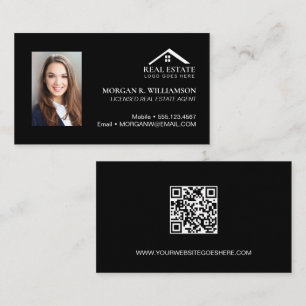 Tarjeta De Visita Agente de bienes raíces moderno código QR personal