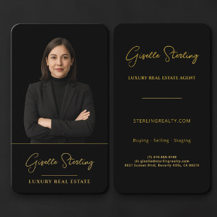 Tarjeta De Visita Agente de Bienes Raíces Oro Negro