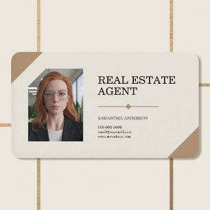 Tarjeta De Visita Agente de Bienes Raíces Premium con Foto