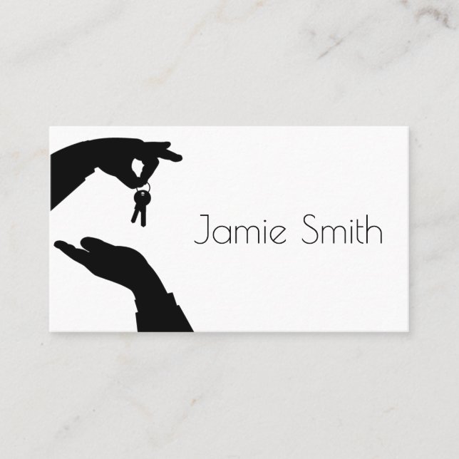 Tarjeta De Visita Agente de bienes raíces vendió llaves a mano  (Anverso)