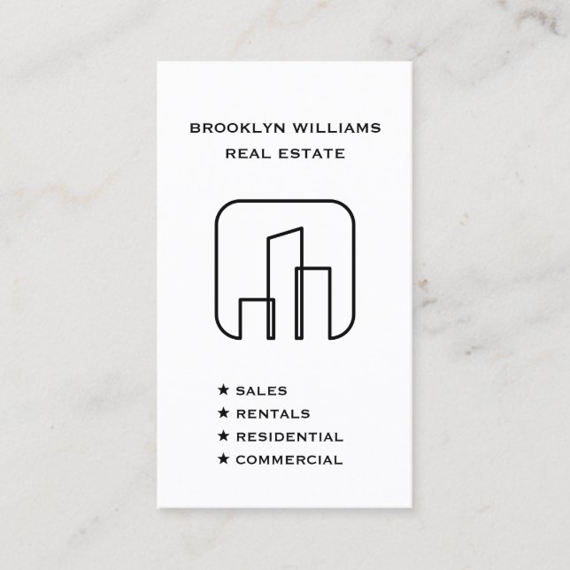 Tarjeta De Visita Agente de bienes raíces vertical Realtor Social Me (Anverso)