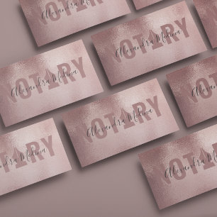 Tarjeta De Visita Agente de firma de notario móvil Rosa Gold