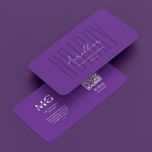 Tarjeta De Visita Agente de firma de notario móvil Royal Purple Mode