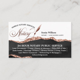 Tarjeta De Visita Agente de firma de notario móvil y préstamo Black 