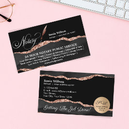 Tarjeta De Visita Agente de firma de notario móvil y préstamo Black 