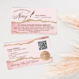 Tarjeta De Visita Agente de firma de notario móvil y préstamo código