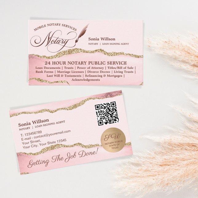 Tarjeta De Visita Agente de firma de notario móvil y préstamo código (Subido por el creador)