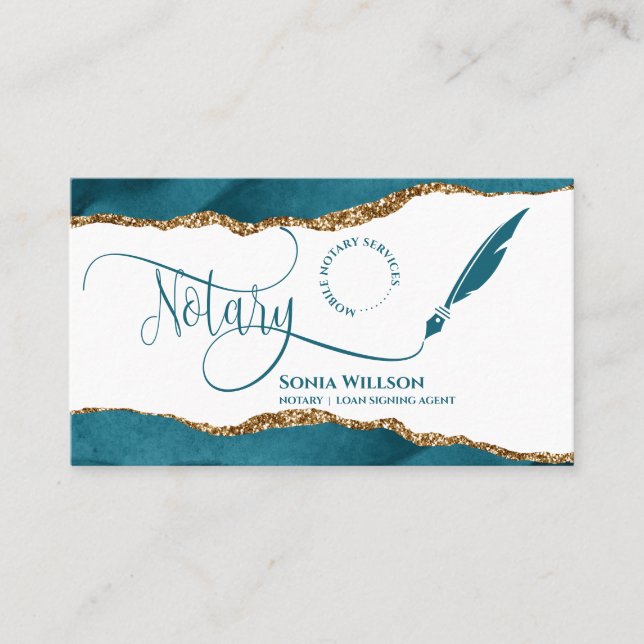 Tarjeta De Visita Agente de firma de notario móvil y préstamo código (Anverso)