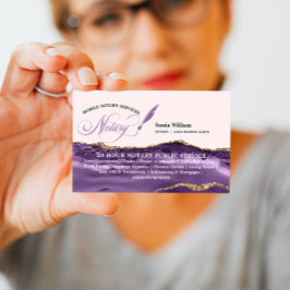 Tarjeta De Visita Agente de firma de notario móvil y préstamo Purple