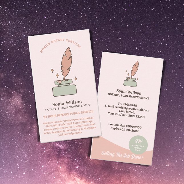 Tarjeta De Visita Agente de firma de Notario Público y Préstamo Móvi (Subido por el creador)