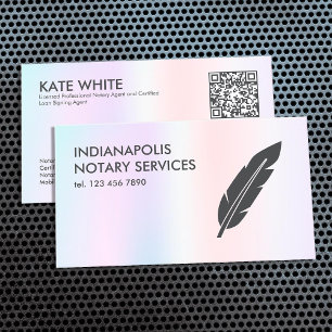 Tarjeta De Visita Agente de firma de notario y préstamo de QR