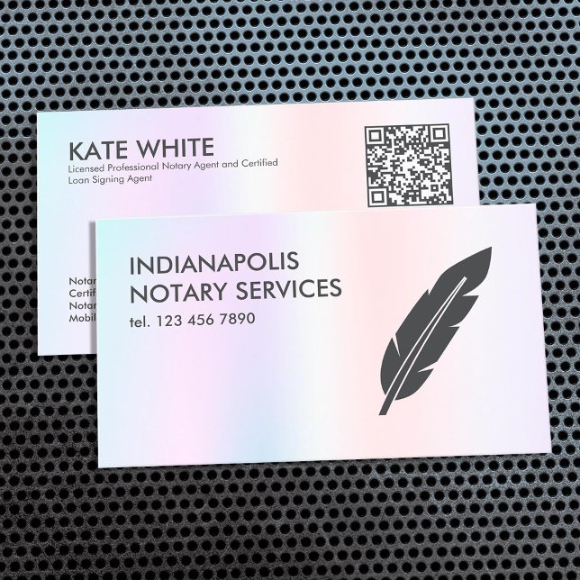 Tarjeta De Visita Agente de firma de notario y préstamo de QR (QR Notary & Loan Signing Agent)