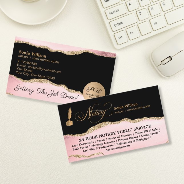 Tarjeta De Visita Agente de firma de notario y préstamo móvil Agate  (Subido por el creador)