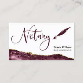 Tarjeta De Visita Agente de firma de préstamo notarial profesional B