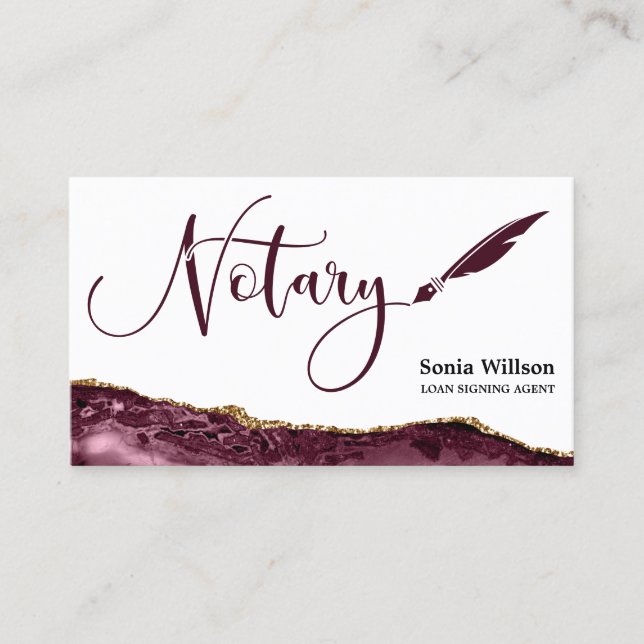 Tarjeta De Visita Agente de firma de préstamo notarial profesional B (Anverso)
