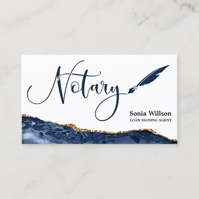 Tarjeta De Visita Agente de firma de préstamo notarial profesional B